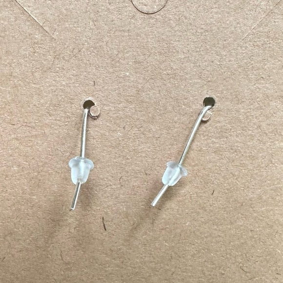 Floral leaf earrings handmade vinyl - Picture 2 of 4